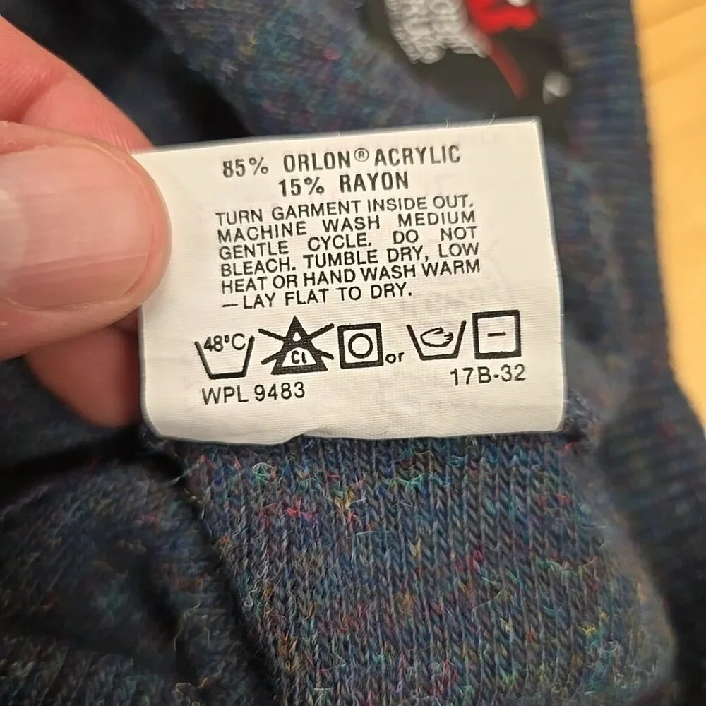 Vintage Robert Bruce Sweater Vest Large Blue V-Neck Pullover Union Made in USA